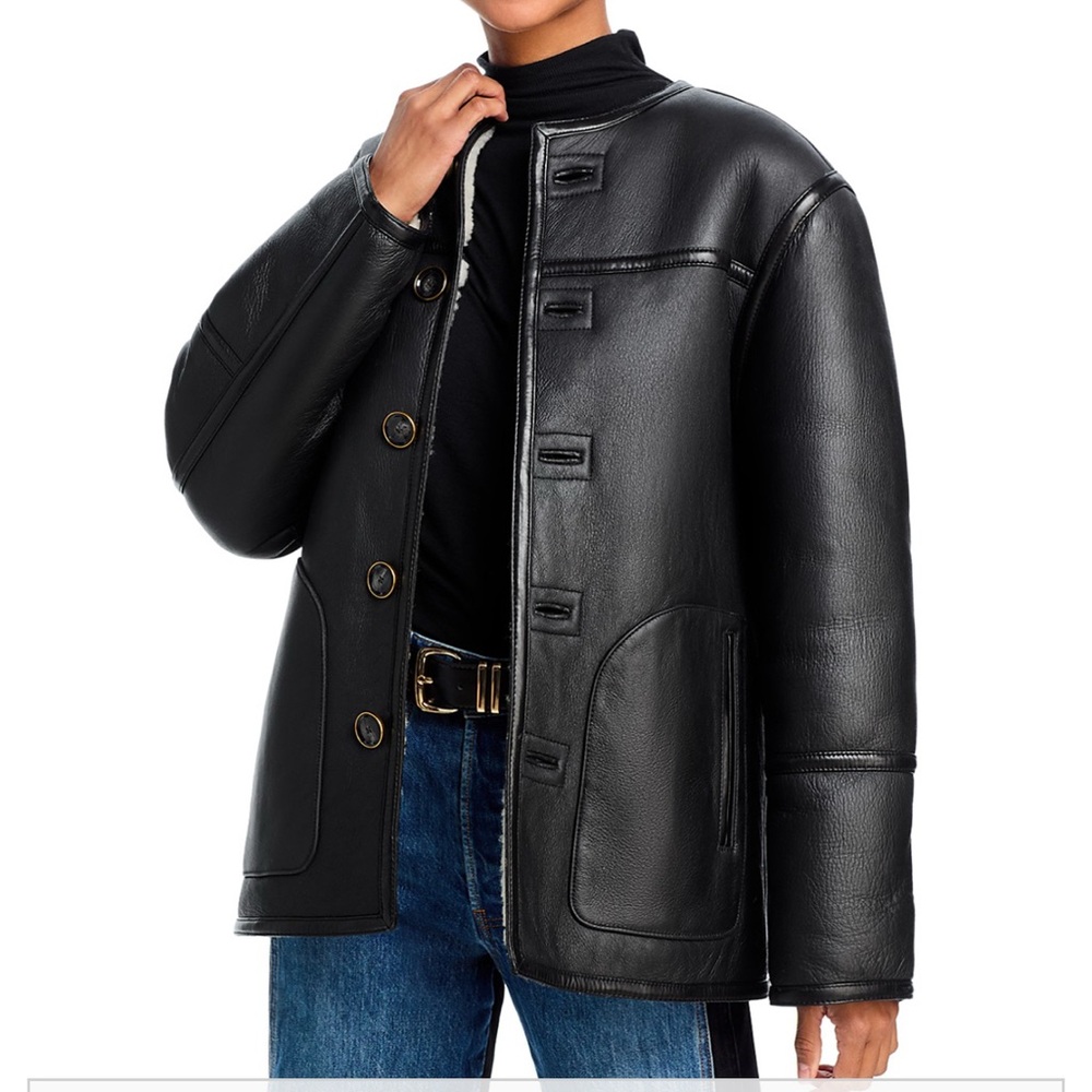 New Veronica Beard Anya Reversible Shearling Coat
